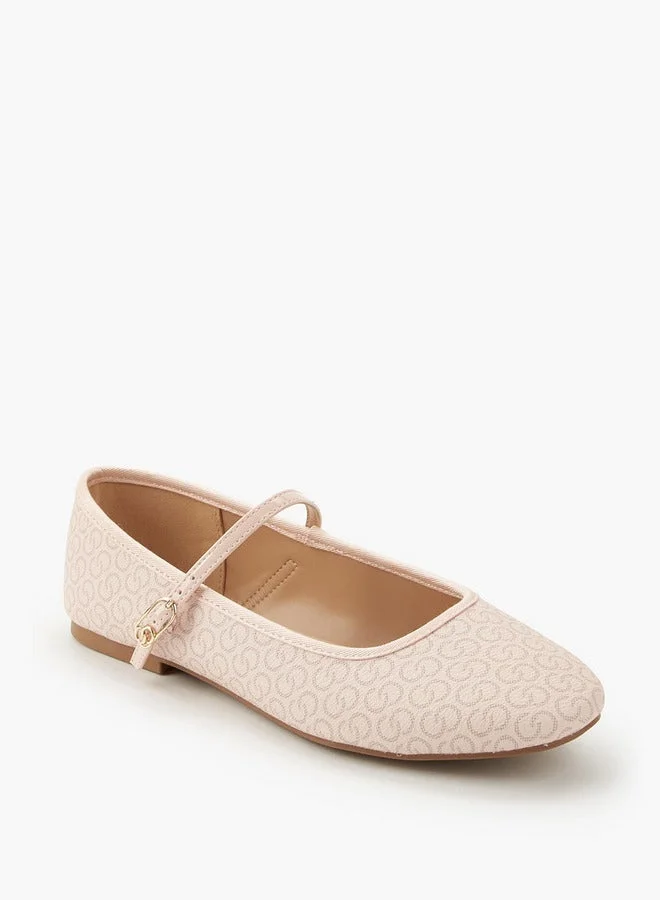 Celeste Women Monogram Print Ballerina Shoes